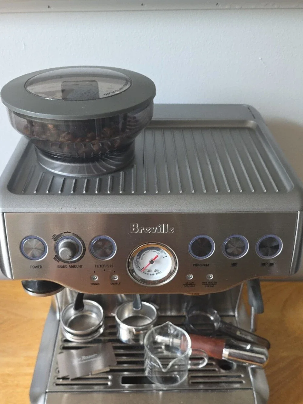 Breville Espresso Machine - Stainless Steel Silver W/accessories